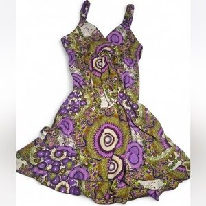 Multi-print purple and green Dress